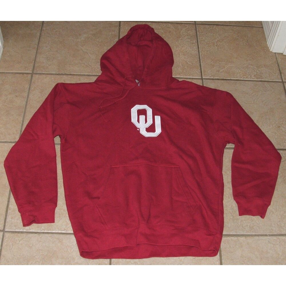Unisex Maroon Sz Large OLKLAHOMA SOONERS Athletic Hoodie Logo Hooded Sweatshirt